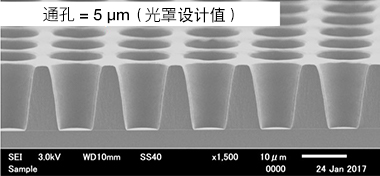 5 µm 通孔